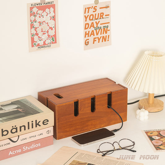 Solid Wood Cable Management Box