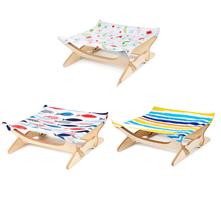 Wooden Wall-Mounted Cat Hammock Shelf