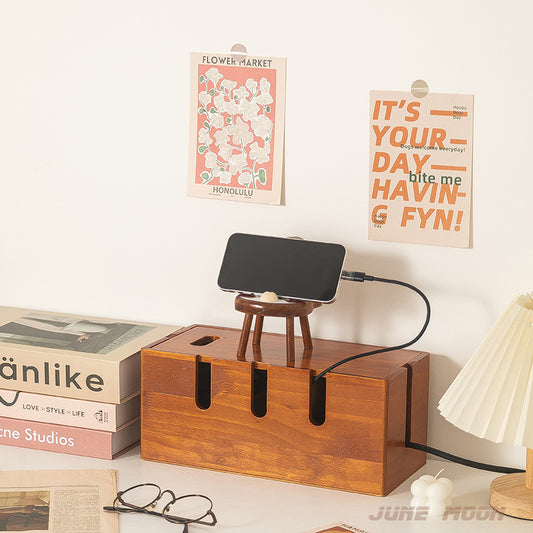 Solid Wood Cable Management Box