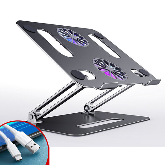 Foldable Aluminum Laptop Stand with Cooling Fan